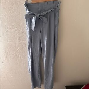 Athleta Soft Blue Tie-Waist Trousers